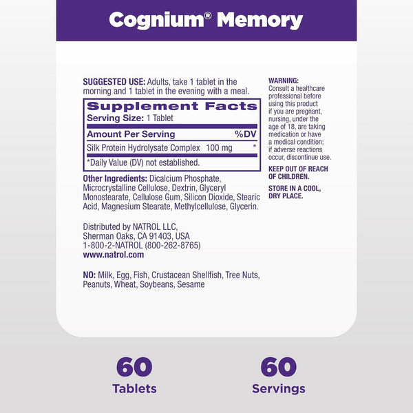 Natrol, Cognium Memory, 60 Tablets