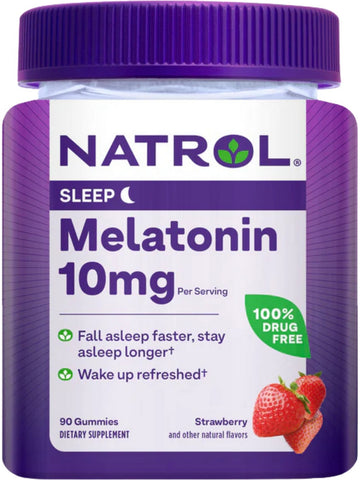 Natrol, Melatonin 10 mg Strawberry Flavor, 90 Gummies
