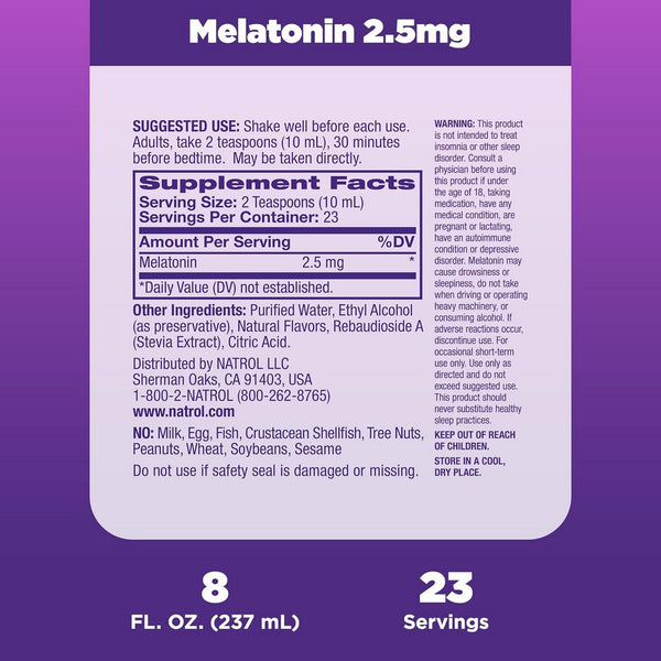 Natrol, Liquid Melatonin 2.5 mg, 8 fl oz