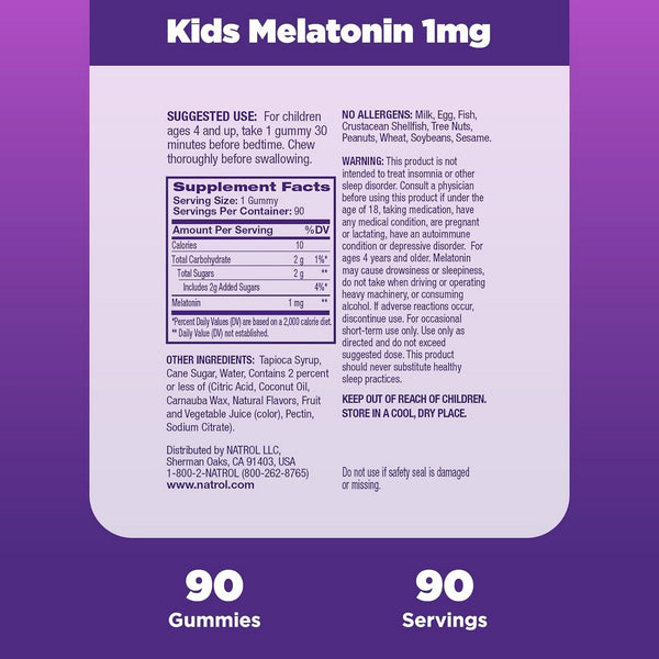 Natrol, Kids Melatonin, 90 Gummies
