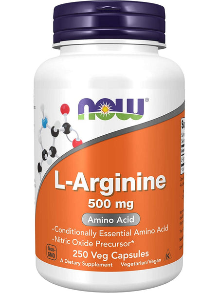 NOW Foods, L-Arginine 500 mg, 250 veg capsules