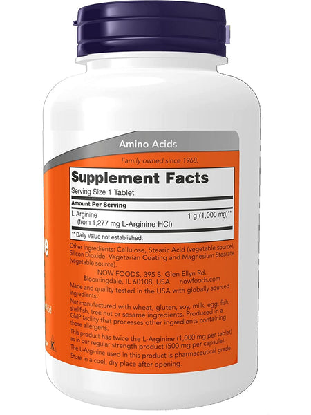 NOW Foods, L-Arginine, Double Strength 1000 mg, 120 tablets