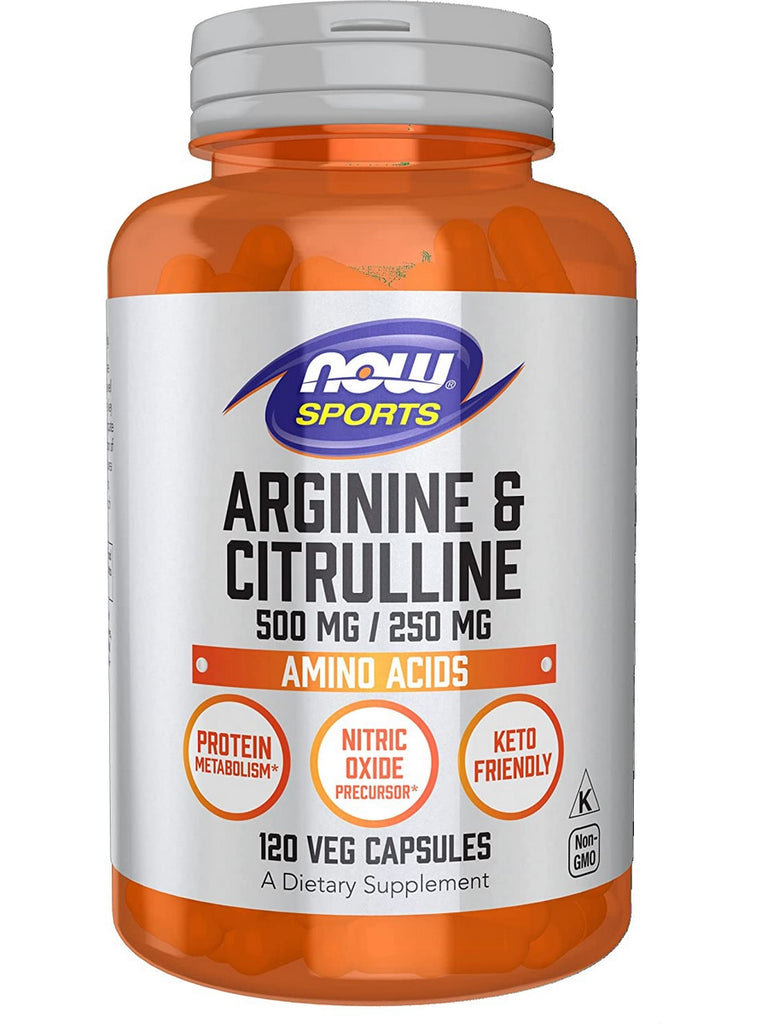 NOW Foods, Arginine 500 mg & Citrulline 250 mg, 120 veg capsules