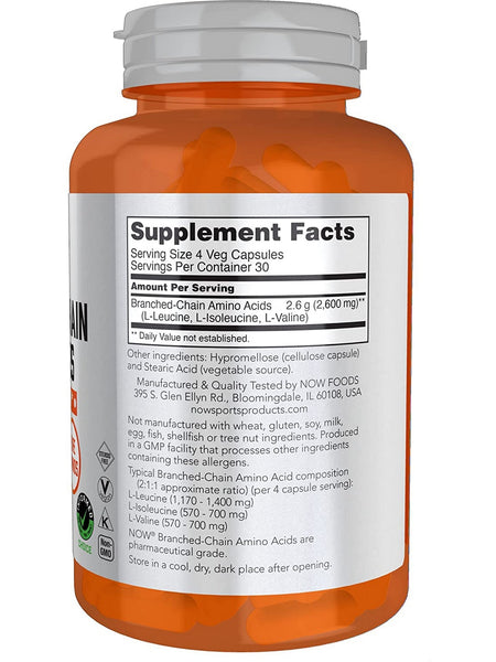 NOW Foods, Branch-Chain Amino, 120 veg capsules