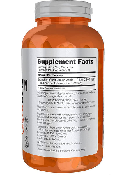 NOW Foods, Branch-Chain Amino, 240 veg capsules