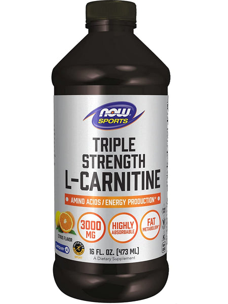 NOW Foods, L-Carnitine, Triple Strength Liquid 3000 mg, 16 fl oz