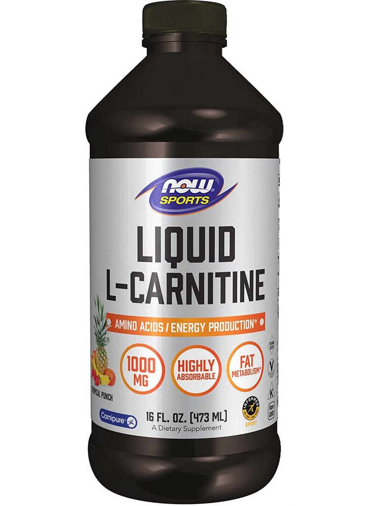 NOW Foods, L-Carnitine Liquid 1000 mg, Tropical Punch, 16 fl oz