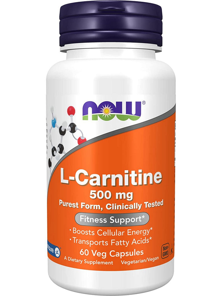 NOW Foods, L-Carnitine 500 mg, 60 veg capsules