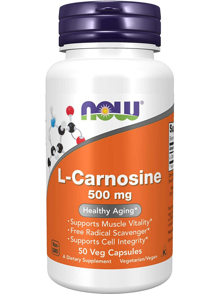 NOW Foods, L-Carnosine 500 mg, 50 veg capsules