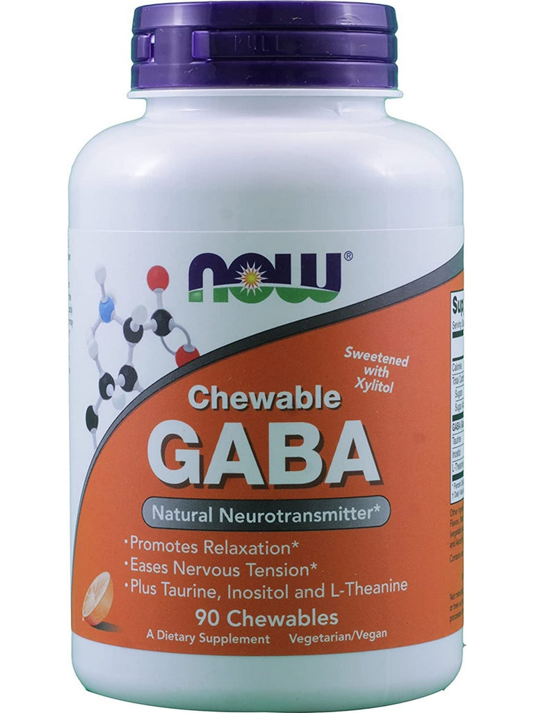NOW Foods, GABA 250 mg, Orange Flavor, 90 chewables