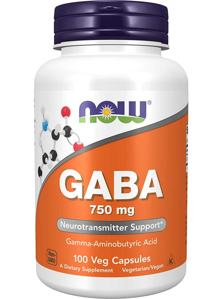 NOW Foods, GABA 750 mg, 100 veg capsules