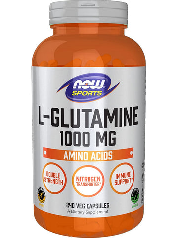 NOW Foods, L-Glutamine, Double Strength 1000 mg, 240 veg capsules