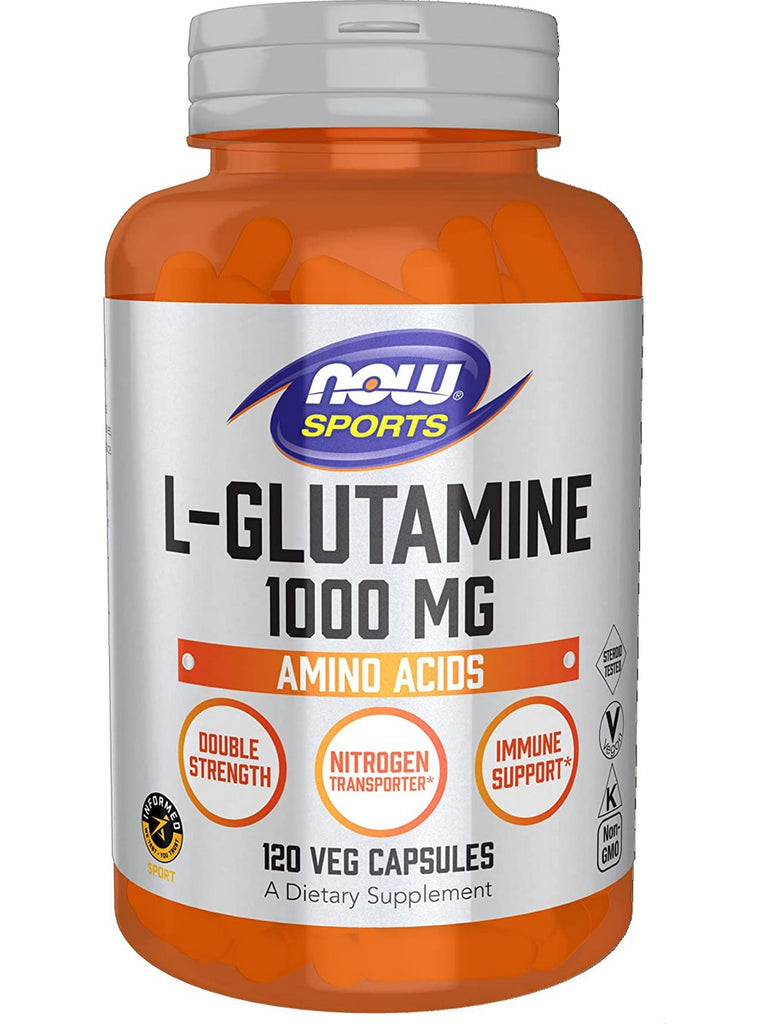 NOW Foods, L-Glutamine, Double Strength 1000 mg, 120 veg capsules