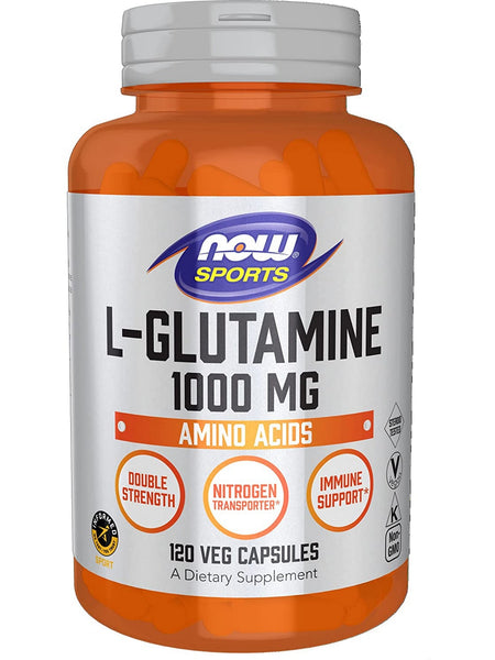 NOW Foods, L-Glutamine, Double Strength 1000 mg, 120 veg capsules