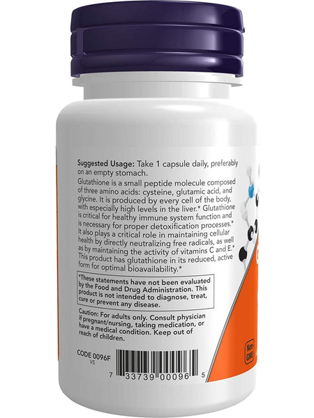 NOW Foods, Glutathione 250 mg, 60 veg capsules