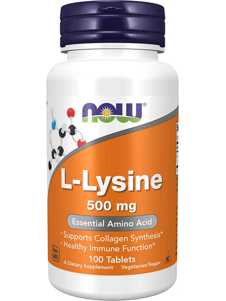 NOW Foods, L-Lysine 500 mg, 100 tablets