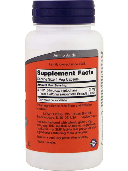NOW Foods, 5-HTP 100 mg, 60 veg capsules