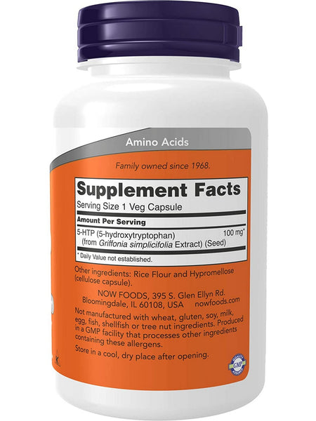 NOW Foods, 5-HTP 100 mg, 120 veg capsules