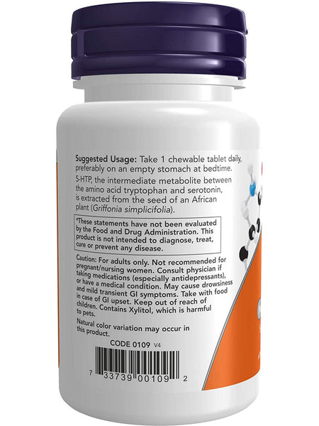 NOW Foods, 5-HTP 100 mg Chewables, 90 chewables