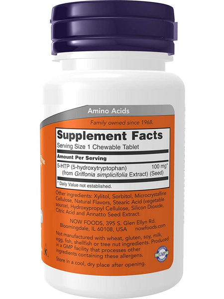 NOW Foods, 5-HTP 100 mg Chewables, 90 chewables