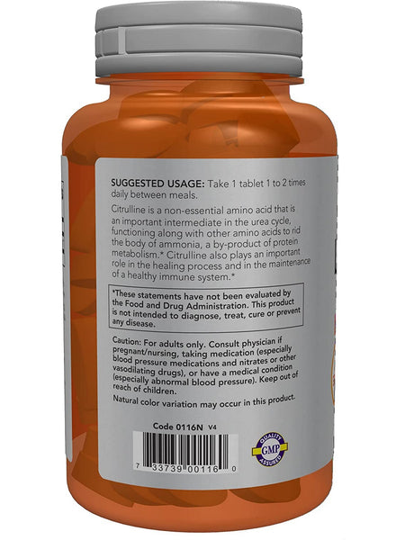 NOW Foods, L-Citrulline, Extra Strength 1200 mg, 120 tablets