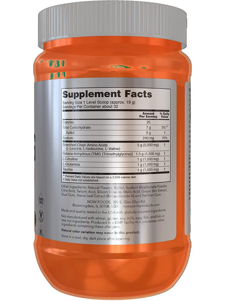 NOW Foods, BCAA Big 6, Natural Grape Flavor Powder, 600 grams