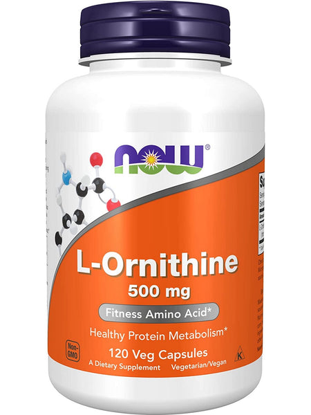 NOW Foods, L-Ornithine 500 mg, 120 veg capsules