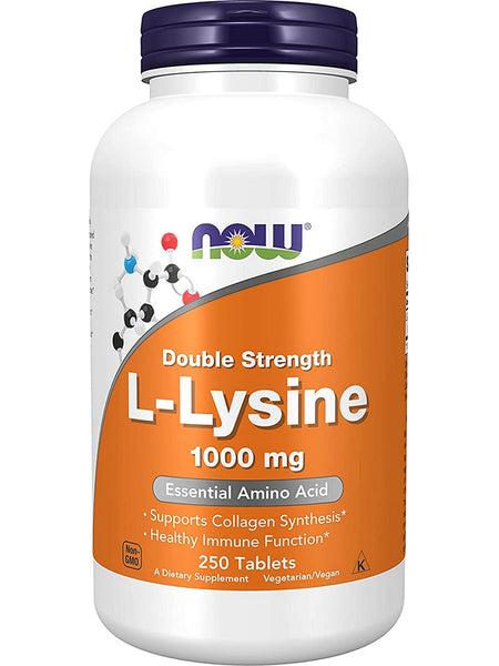 NOW Foods, L-Lysine, Double Strength 1000 mg, 250 tablets