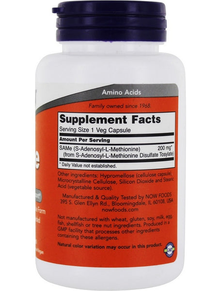 NOW Foods, SAMe 200 mg, 60 veg capsules