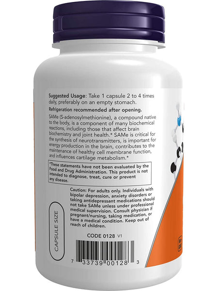 NOW Foods, SAMe 200 mg, 120 veg capsules