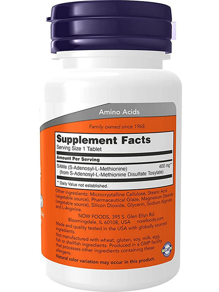 NOW Foods, SAMe 400 mg, 30 tablets