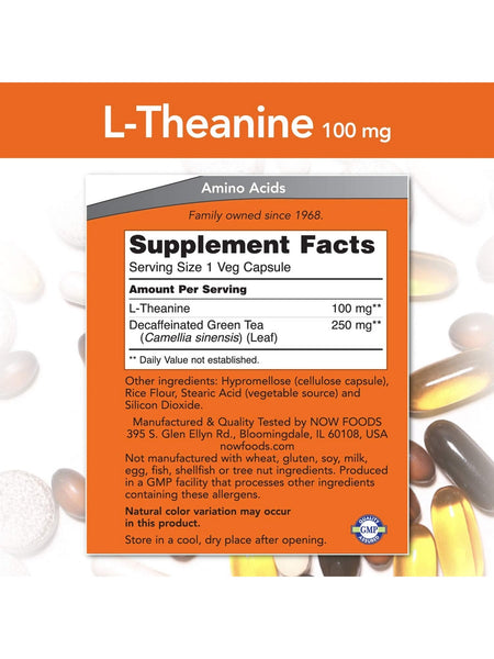 NOW Foods, L-Theanine 100 mg, 90 veg capsules
