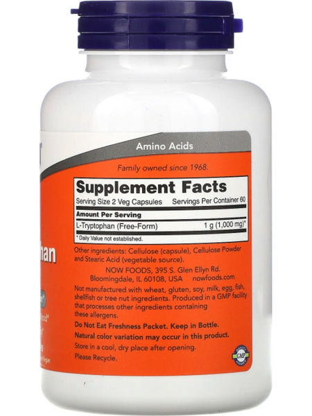 NOW Foods, L-Tryptophan 500 mg, 120 veg capsules