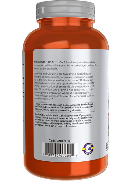 NOW Foods, Arginine & Citrulline Powder, 12 oz
