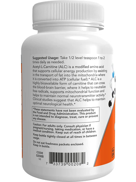 NOW Foods, Acetyl-L-Carnitine Pure Powder, 3 oz