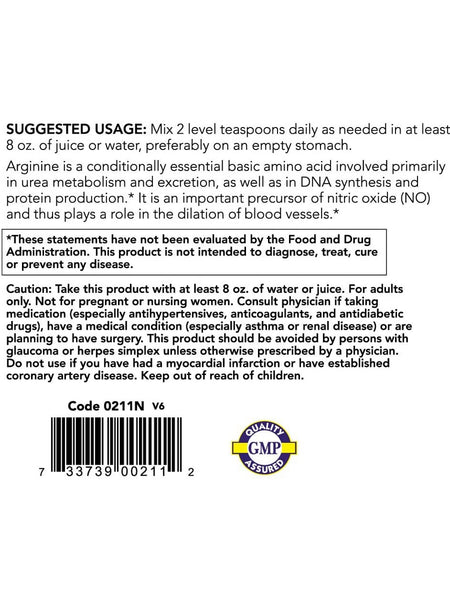 NOW Foods, Arginine Powder Pure, 1 kg