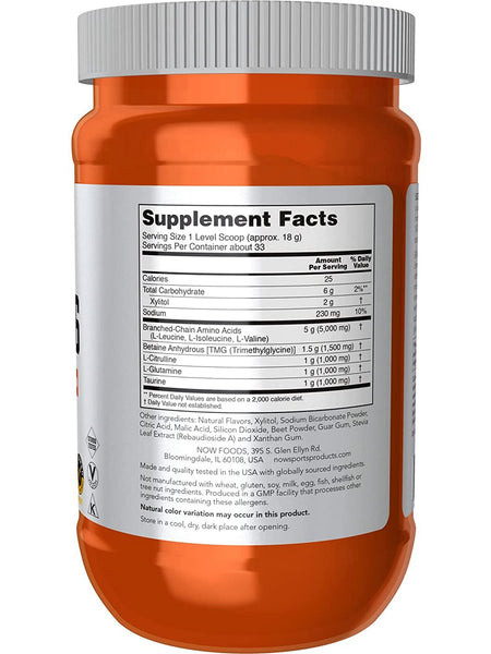 NOW Foods, BCAA Big 6 Powder, Natural Watermelon Flavor, 600 grams