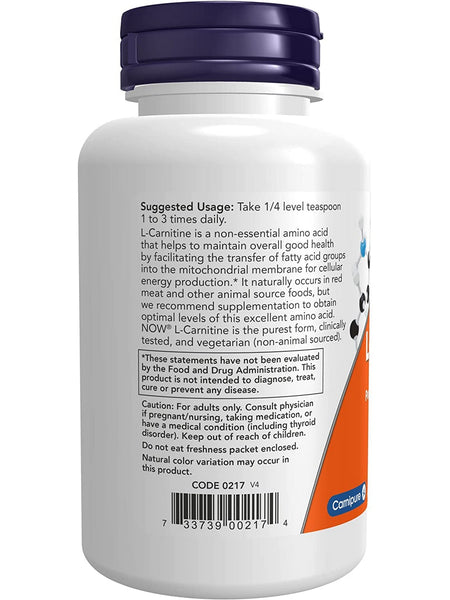 NOW Foods, L-Carnitine Pure Powder, 3 oz