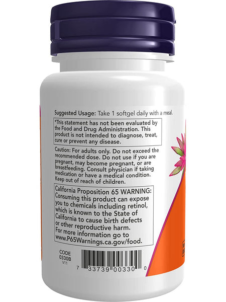 NOW Foods, Vitamin A 10,000, 100 softgels