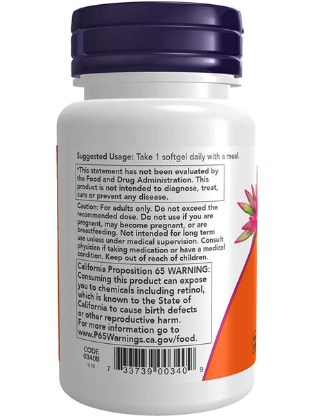 NOW Foods, Vitamin A 25,000, 100 softgels