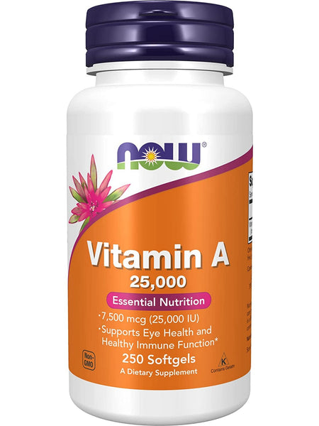 NOW Foods, Vitamin A 25,000, 250 softgels