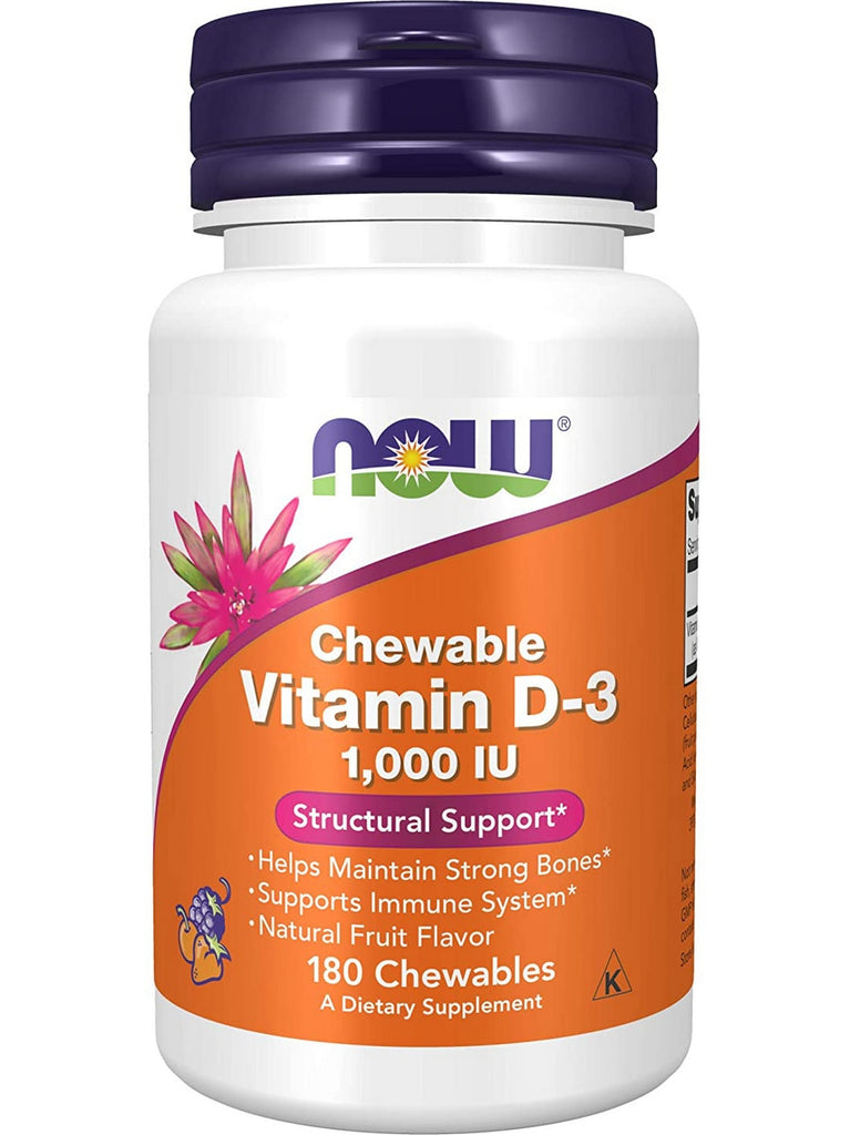 NOW Foods, Vitamin D-3 1000 IU, 180 chewables