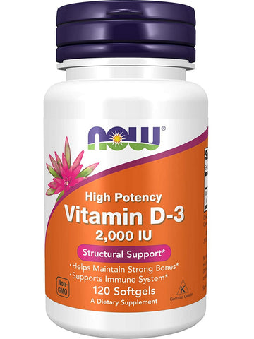 NOW Foods, Vitamin D-3 2000 IU, 120 softgels