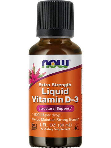 NOW Foods, Vitamin D-3 Liquid, Extra Strength, 1 fl oz