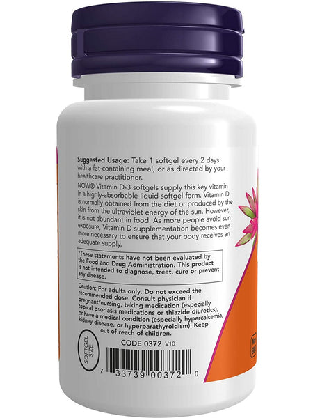 NOW Foods, Vitamin D-3 5000 IU, 120 softgels