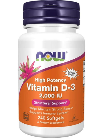 NOW Foods, Vitamin D-3 2000 IU, 240 softgels