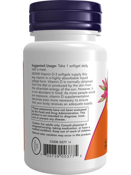 NOW Foods, Vitamin D-3 2000 IU, 240 softgels