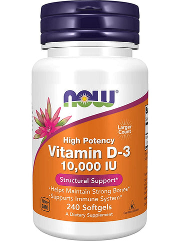 NOW Foods, Vitamin D-3 10,000 IU, 240 softgels