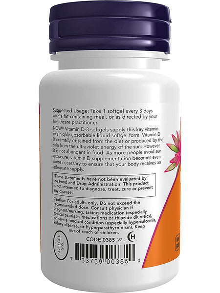 NOW Foods, Vitamin D-3 10,000 IU, 240 softgels