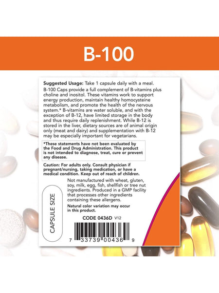 NOW Foods, B-100, 100 veg capsules